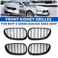 Pair Front Bumper Kidney Grille Grill Hood Mesh Double Line For BMW E60 M5 E61 520i 545i 2003-2010 5