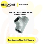 Piting Welding Las Ti T Derat Ledeng Full Besi 1/2 Inch Tee Drat Dalam