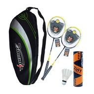 2 Player Dmantis Players Set 2Pcs Carbon Badminton Rackets + 6 Goose Feather Shuttlecocks + Large Waterproof Bag