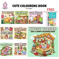 COLOURING BOOK CUTE COZY COMFY RELEASED STRESS FUN JOY COLOURFUL FOR KIDS ADULT AND FREE ARCYLIC MAR