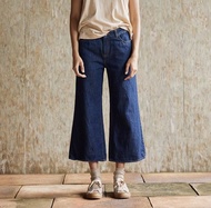 復古文青 純棉牛仔褲 直筒喇叭褲