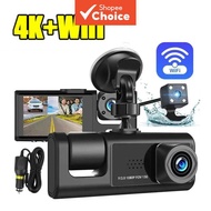 3 Channel Front Rear Dashboard Camera Dash Cam WiFi App