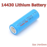 Actual Capacity 14430 650mAh Rechargeable 3.7v Li-ion Lithium Battery Size 14x43mm Flat Button Top l