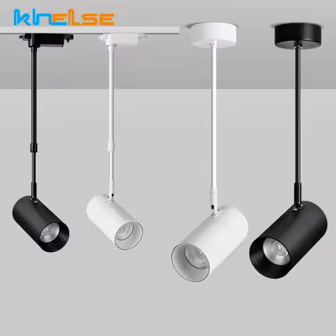 12W/20W/30W Long Rod Track Light Telescopic Long Arm Rotatable Ceiling COB Spotlight Clothing Store 