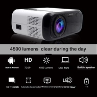 Clear during the day 4500LUX HD 1080P Projector Outdoor Movie Projector 4K Supported with Screen projection Android/TV Stick