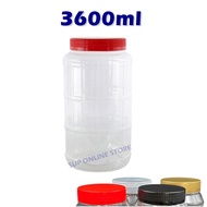 MERAH 3600ml New year Cookie Jar/Red Empty Balang/Plastic Balang Kuih Pet container/ Balang Biskut -Red Buttonscarves