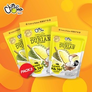 ทุเรียนอบกรอบพร้อมดิปกะทิ 100g และ ทุเรียนอบกรอบพร้อมดิปกะทิ 50กรัม (3ซอง/แพ็ค) / Freeze Dried Durian with Coconut Milk Dip 100g &amp; 50g (3Bags/Pack) (ยี่ห้อ ชิมมะ, Chimma Brand)