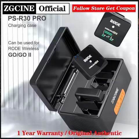 ZGCINE PS-R30 Pro Charging Case for Rode Wireless GO 2 I II Single Fast Charging Box 3400mAh Built-i