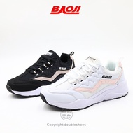 BAOJI [BJW644] ของแท้ 100% รองเท้าผ้าใบผู้หญิง รองเท้าวิ่ง รองเท้าออกกำลังกาย  (ดำ/ ขาว) ไซส์ 37-41