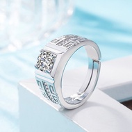 Petchara Jewelry แหวนเพชรโมอีสผู้ชาย 1 กะรัต เงินแท้ S925 น้ำ 100-98 D-VVS1 : F2022