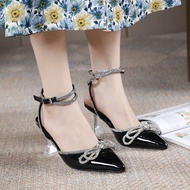 Glass Heel High Heels Pointed Toe Shape Weight 3 Inches There Is A Ankle Strap. Model 22-1257
