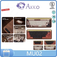 Akko MU02 Three-mode connection Walnut Gasket mechanical keyboard Classical ink wireless Bluetooth