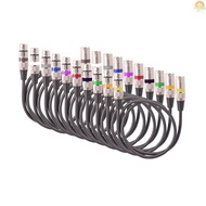 Fast Ship 10pcs 1.5M/5ft XLR Cable DMX Stage Light Cable 3-Pin XLR Male to Female Plug Black PVC Jac