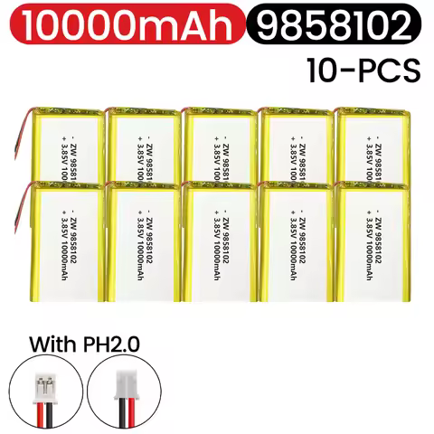 9858102 High Capacity 10000mah 3.7V Battery+PCB Protection Board Rechargeable Flat Battery Laptop Ba