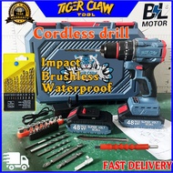 ⚡Hammer Drill⚡ Cordless Drill Waterproof Impact Drill 48V lithium battery drill Electric Screwdriver