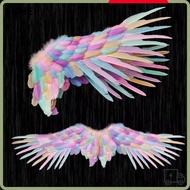 LUCKY-SUHE Angel Wings, Realistic Foldable Black Devil Wings, Unisex Lightweight White Swallow Wings