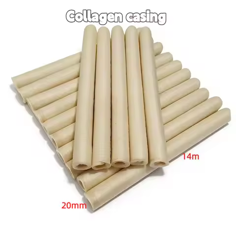 Collagen sausage casing, 20mm x 14m Sausage box, Packaging tool for making sausages, Grilled sausage