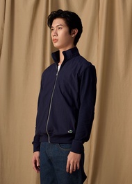 CROCODILE NAVY CUSTOM FIT JACKET WITH ZIP OPENING เสื้อแจ็กเกตทรงคัสตอมฟิตสีกรมพร้อมซิป