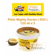 Happypopper Polar Ice Cream 3 Cups Mighty Durian D24 Frozen Snack Aiskrim