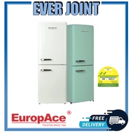 EuropAce ER7178A || ER 7178A Retro 2-Door Refrigerator in Light Green / Ivory White