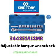 King Tony Adjustable Torque Wrench 12pc Set 1/2" 42-210nm with sockets - 344251A12MR