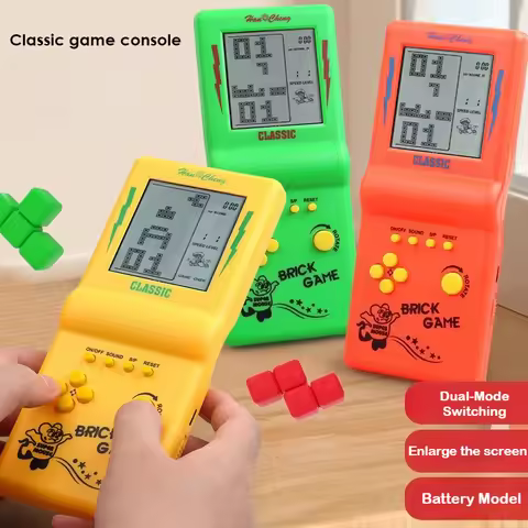 Large-Screen Handheld Game Console, Block Games, Retro Handheld Game Console