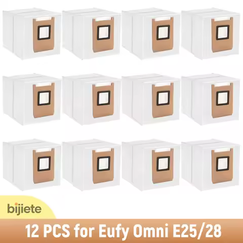 E25 E28 Dust Bags Compatible with Eufy E28 Omni/ E25 Omni Robot Vacuum, 4 Layer Filtration System He