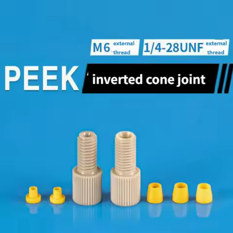 Quick Tightening PEEK Connector 1/4-28 Thread M6 Shimadzu Agilent Blade Ring Connector Inverted Cone