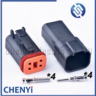 4 Pin Deutsch Auto DT 4 Pin Way Black Wire Connector Plug Enhanced Seal Waterproof Plastic Socket DT
