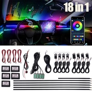 18 in 1 Car LED Strip Ambient Light APP Control 213 Color Modes RGB Neon Car Interior Lighting Kit…