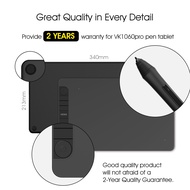 VEIKK VK1060PRO 10x6 inch Pen mouse Graphic Tablet Digital Drawing Pad Double Quick Dial Pen Tablet 
