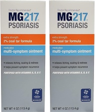 MG217 Multi Symptom Relief 2% Coal Tar Medicated Psoriasis Ointment oz Jar, 4 Oz (Pack of 2)