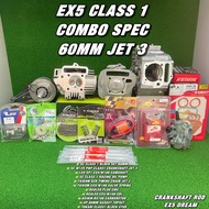 COMBO EX5 CLASS 1 BLOCK CLASS 1 60MM TAIKOM HEAD EX5 DREAM 23 27 CRANKCASE CLASS 1 RX100 CARBURETOR 