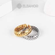 Eleanor Accessories women's titanium ring, interwoven design, smooth rim ring, jewelry accessory 792