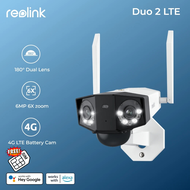 Reolink Duo 2 LTE 8MP 4G Cellular Dual-Lens 180° Panoramic Camera | SIM Card Needed | Solar/Battery 