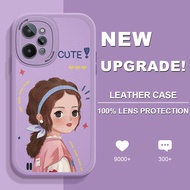 For OPPO Realme X2 XT X GT Neo 3T GT Neo 2 Q5 Pro Cartoon Cute Pearl Earrings Girl Soft Leather Phone Casing Cover