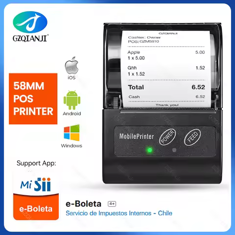 Loyverse POS SII e-boleta Android Mini Bluetooth Wireless Thermal Receipt Printer 58mm Bill Machine 