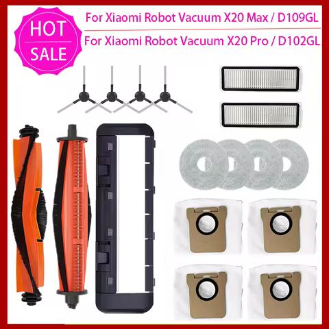 For Xiaomi Robot Vacuum X20 Max / D109GL Parts Accessories Main Brush Side Brush Hepa Filter Mop Clo