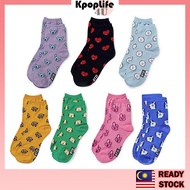 KPOP Colourful Socks Kpop Cotton Mid Tube Stockings Cartoon Printing Sports Socks