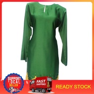 Kurung Songket Printed Emerald Green Baju Kurung Plain Kain Bercorak Simple