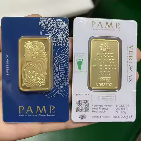 free shipping PAMP 2.5g 1oz 31g 50g Sealed packing gift Copper Gold Bar 24k Gold Plated Bullion mint