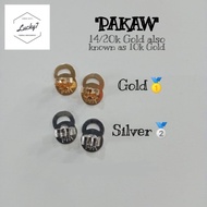 LSS 10k Gold &amp; Silver Pakaw Earrings Lock