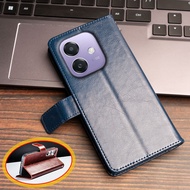 For Oppo A3x 4G A20 A60 A3 A40 A40M 5G CPH2641 2681 2669 3669 Vintage Classic Leather Wallet Folio C