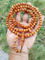 Tasbih kayu cantik | Tasbih getah kayu pinus bulat 8 mm super quality tembus cahaya