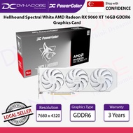PowerColor Hellhound Spectral White AMD Radeon RX 9060 XT 16GB GDDR6 Graphics Card