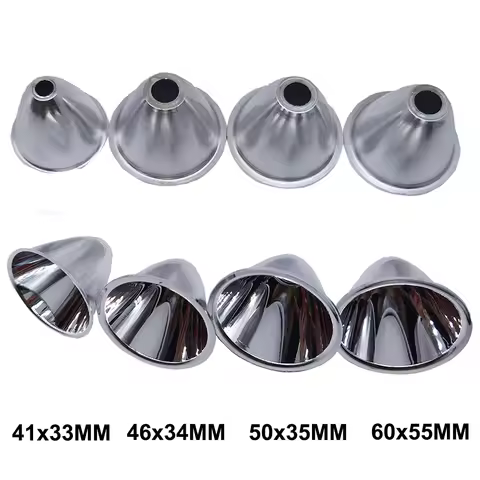1PCS 40mm 46 50 60mm Aluminum LED Flashlight Reflector Condenser Cup Reflect Cap For 5050 5w 10w LED
