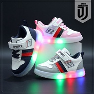 LED Light Sneakers for Children aged 1 2 3 4 5 6 Years Trendy Boys and Girls Sports Shoes with Adhes