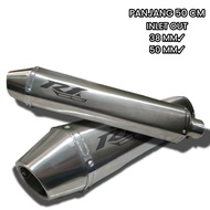 Silencer Knalpot KTM versi R1 EXHAUST Racing Stainless Panjang 50 cm Untuk 4 tak & 2 tak
