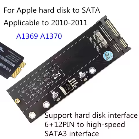 12+6 Pin SSD HDD to SATA Hard Drive Replacement Adapter for Apple 2010 2011 Macbook Air A1369 A1370 