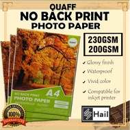 QUAFF 200GSM / 230GSM NO BACK PRINT PHOTO PAPER A4【20 SHEETS】